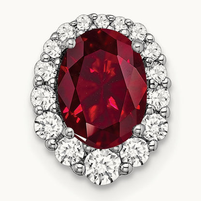 Created Ruby Chain Slide, 0.25 ct tw Lab-Grown Diamond