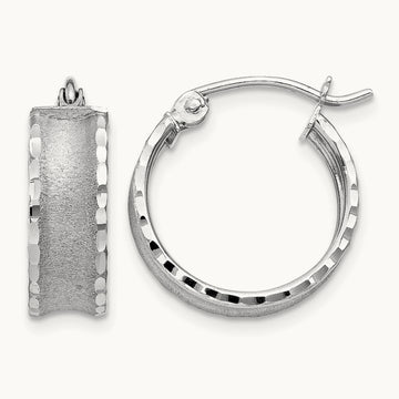 Diamond Cut Satin Hoop Earrings — photo set