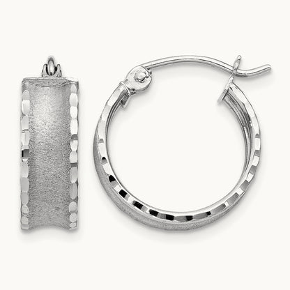 Diamond Cut Satin Hoop Earrings — photo set