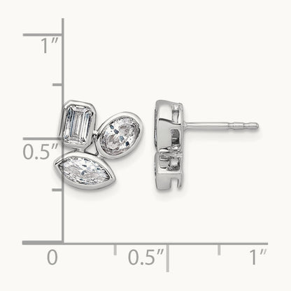 Emerald Oval & Marquise 3Stone Earrings, 2.00 ct tw Lab-Grown Diamond