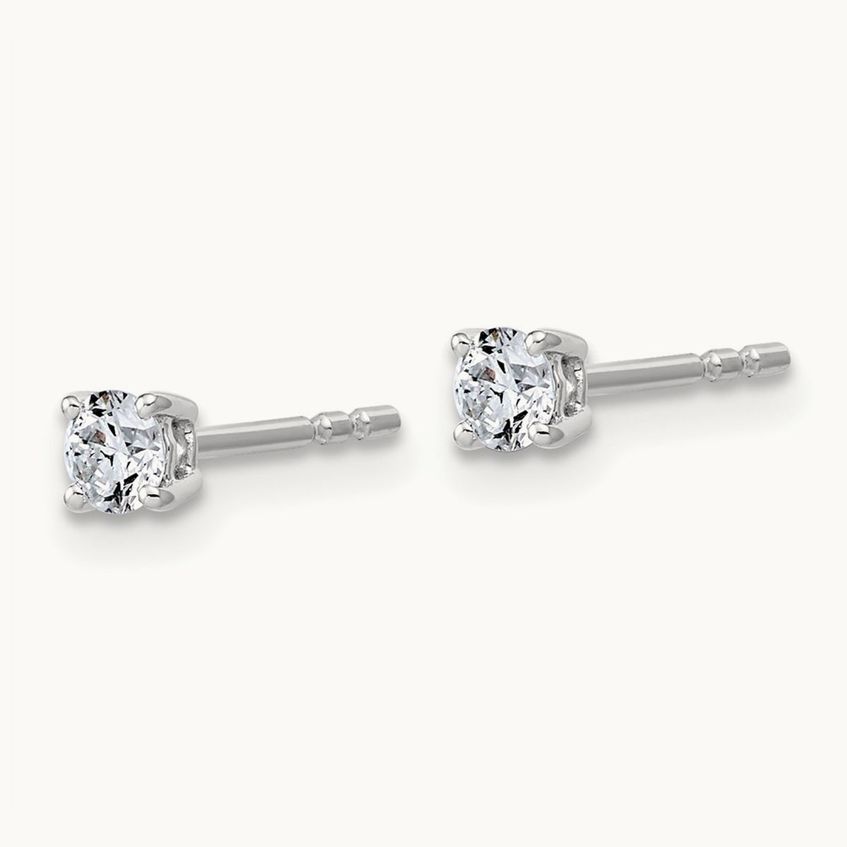 Round Lightweight Earrings, 0.25-6.00 ct tw Lab-Grown Diamond — 1/4 ct, 10K White Gold