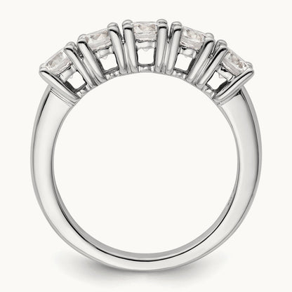 5-Stone Diamond Band, 14K White Gold