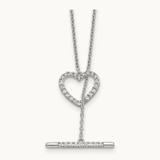 Heart Toggle Necklace, 0.25 ct tw Lab-Grown Diamond