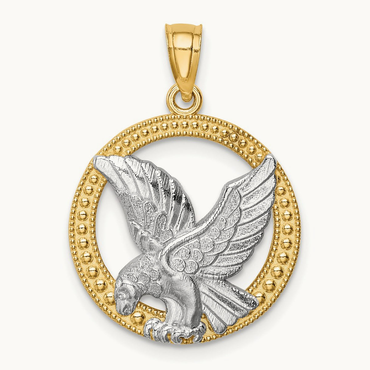 w/Rhodium Eagle Pendant, 14K