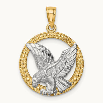 w/Rhodium Eagle Pendant, 14K
