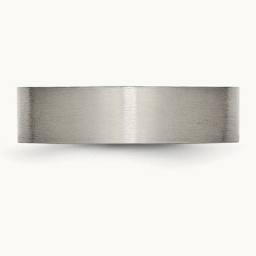 Brushed Flat Band, 6mm, Titanium
