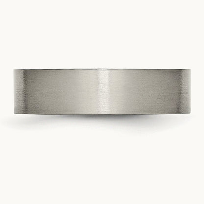 Brushed Flat Band, 6mm, Titanium