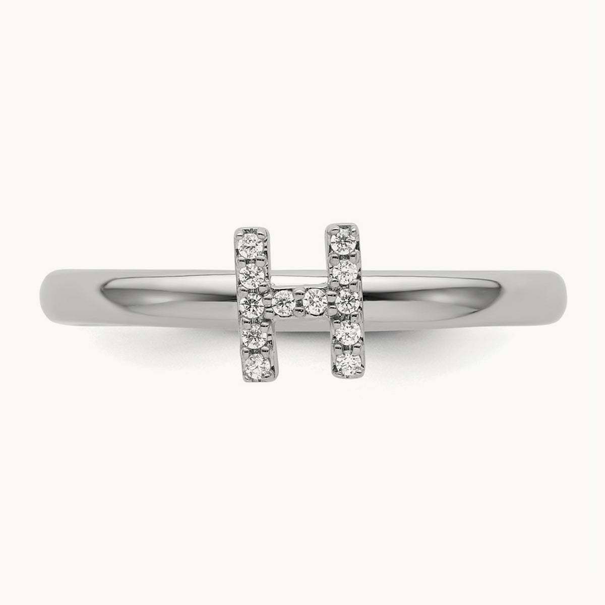 Stackable Diamond Ring — 14K White Gold, H