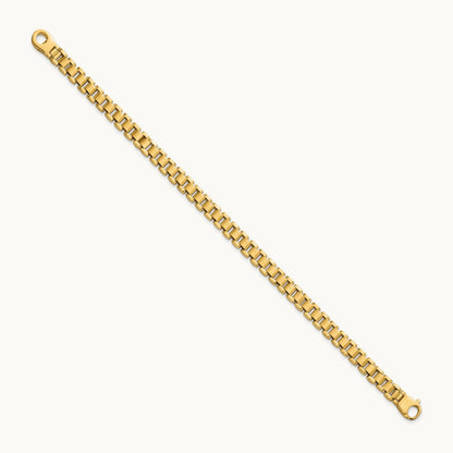 Polished and Brushed 8in Fancy Link Bracelet, 14K