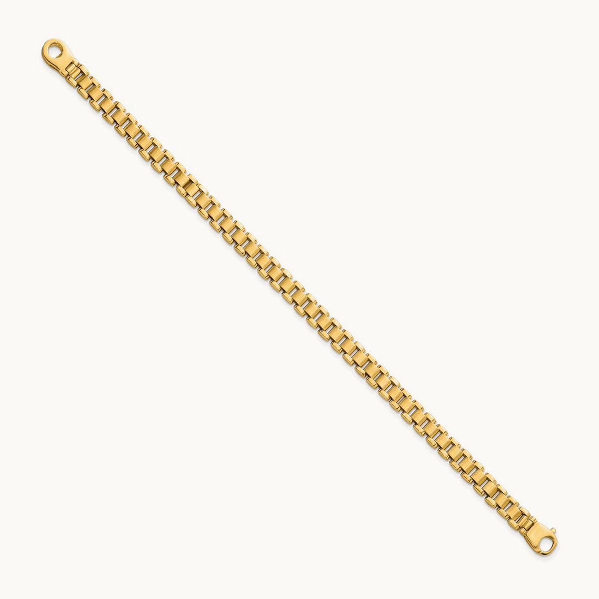Polished and Brushed 8in Fancy Link Bracelet, 14K