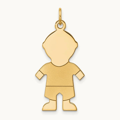 Satin Boy Charm, 14K