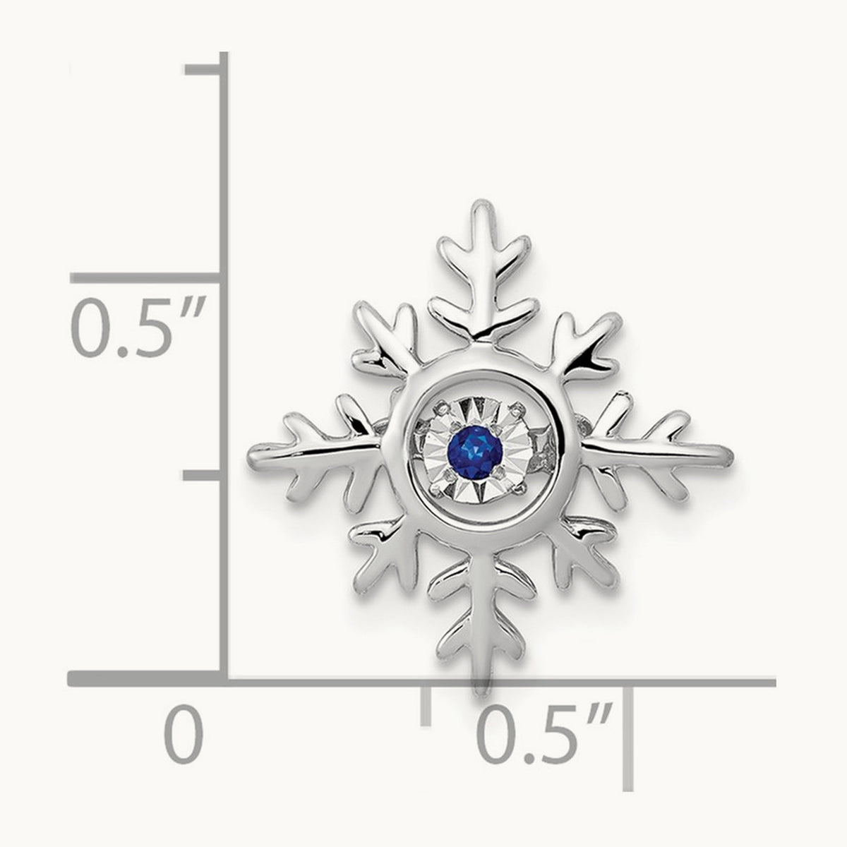 Vibrant Moving Sapphire Snowflake Chain Slide, 14K White Gold