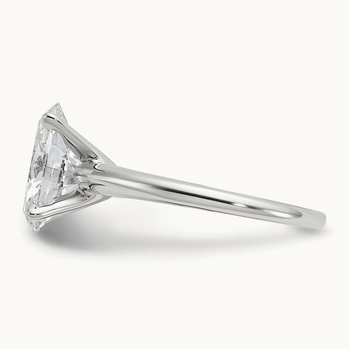 Oval Solitaire Engagement Ring, 0.50-5.00 ct tw Lab-Grown Diamond — 3 ct, 14K White Gold