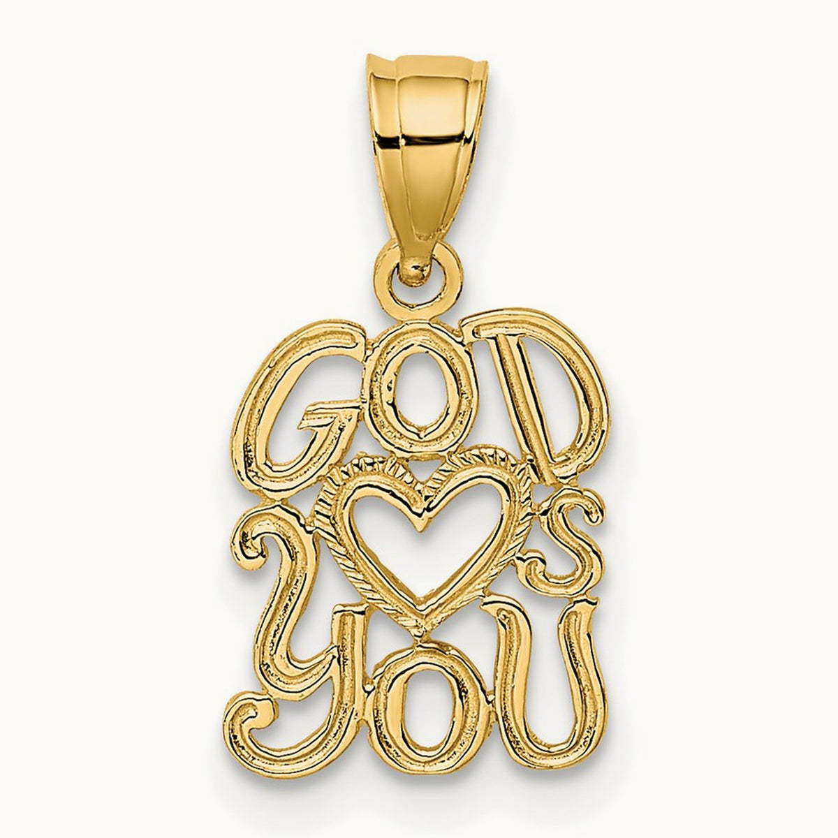 GOD HEARTS YOU Charm, 14K