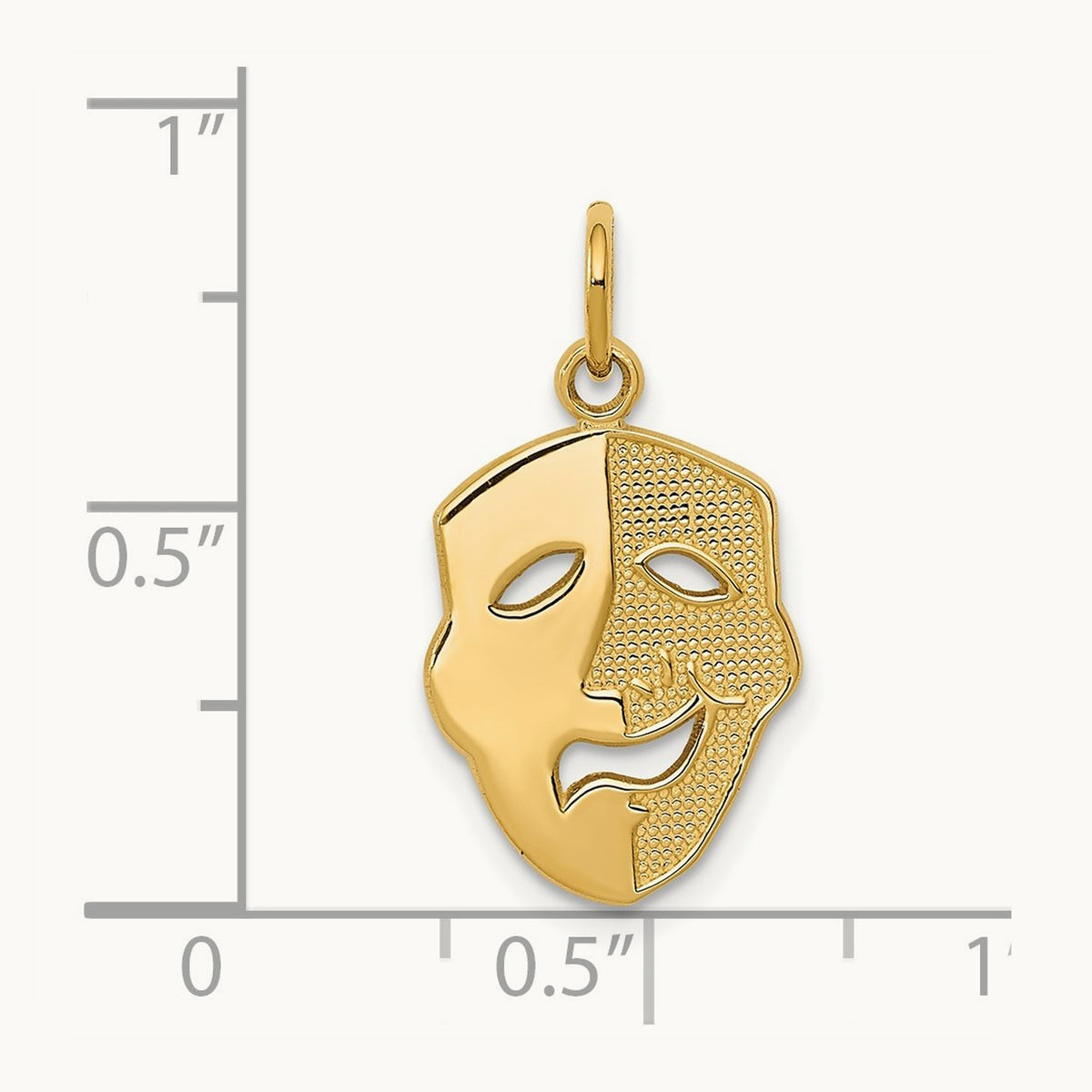 Comedy Mask Charm, 14K