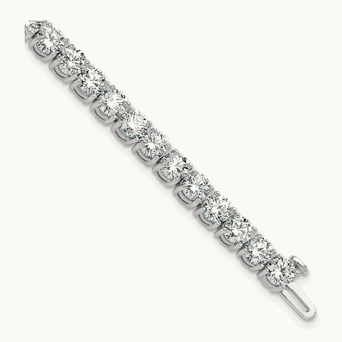 Tennis Bracelet, 12.50 ct tw Lab-Grown Diamond — 14K White Gold