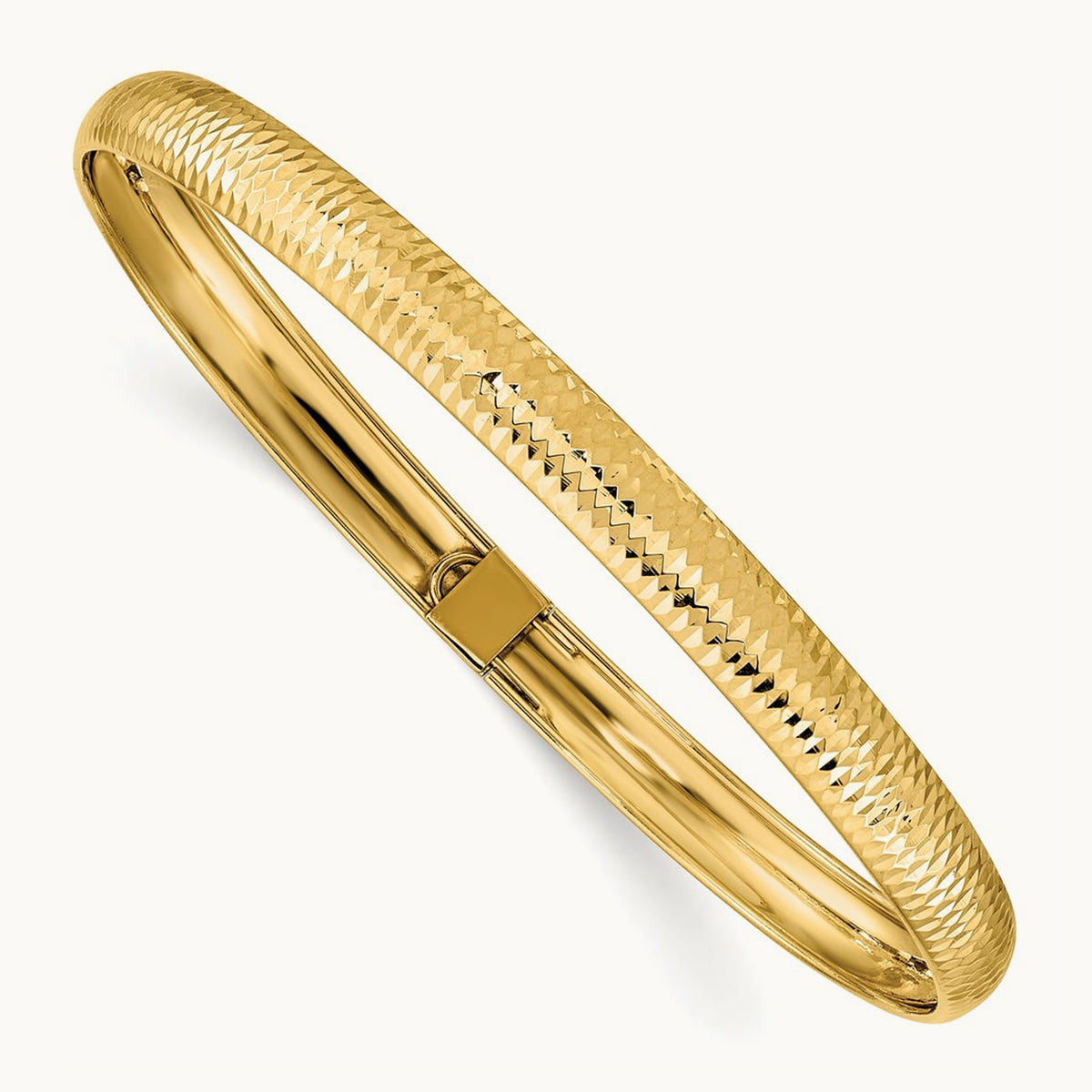 Textured Flexible Bangle, 14K