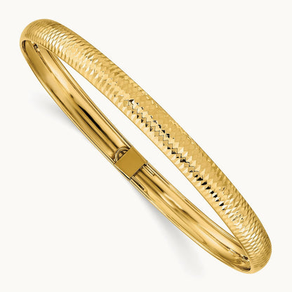 Textured Flexible Bangle, 14K