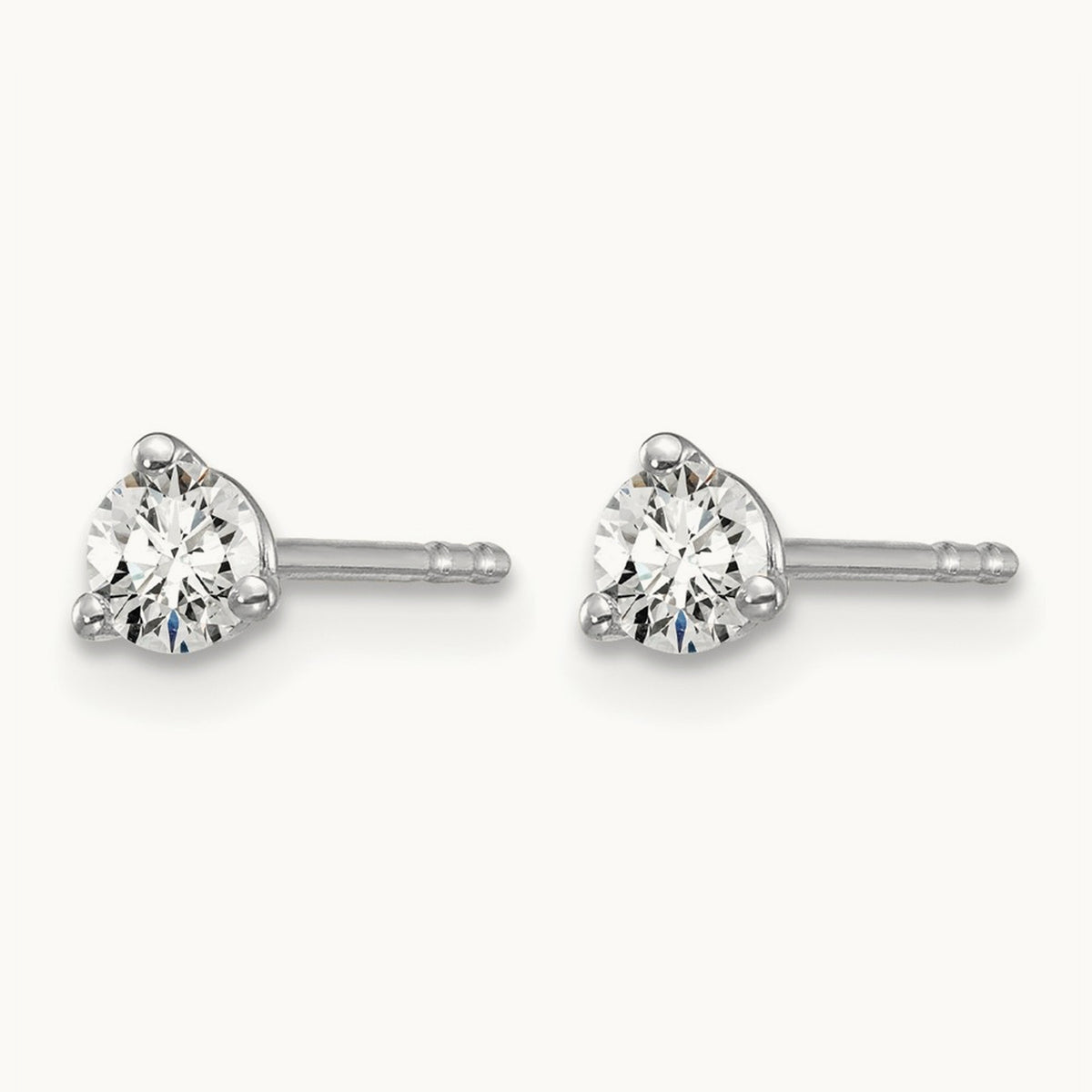 Round Stud Earrings, 0.10-6.00 ct tw Lab-Grown Diamond — 1/4 ct, 14K White Gold