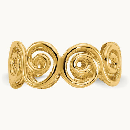 Scroll Toe Ring, 14K