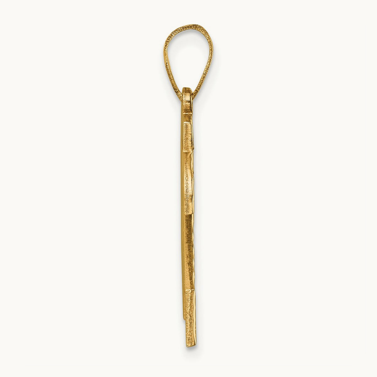 Large Brushed Diamond-cut Number 24 Charm — 14K Yellow Gold