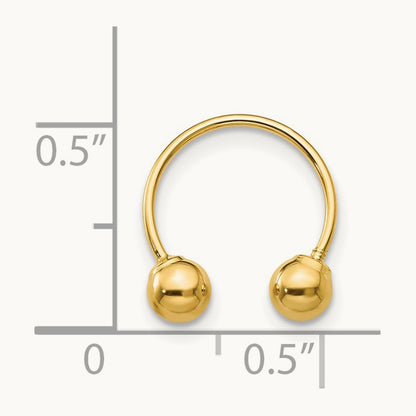 Madi K Single Beaded Half Hoop Screwback Earring, 14K