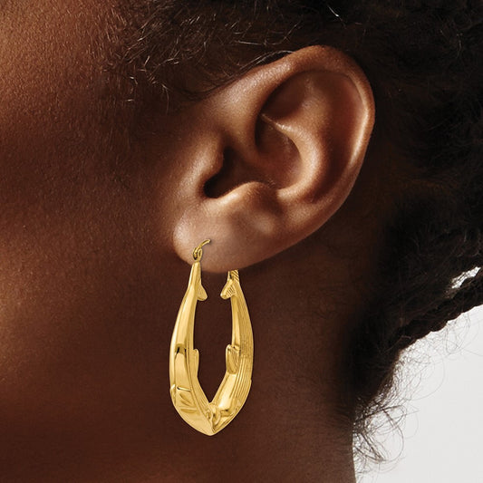 Polished Dolphin Hoop Earrings — 32.75mm
