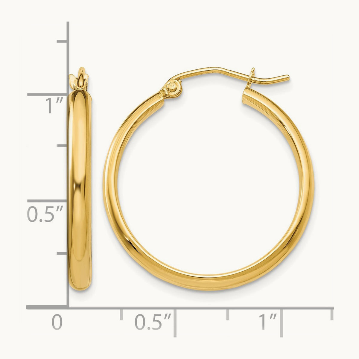 Polished Hoop Earring, 14K