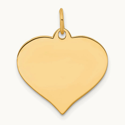 Heart Disc Charm, 14K