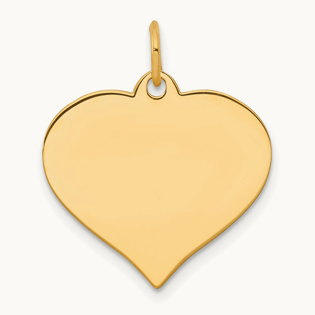 Heart Disc Charm, 14K