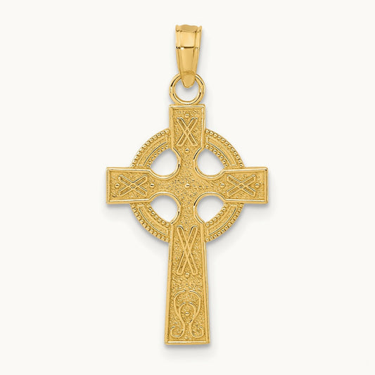 Celtic Cross Pendant — 14K Yellow Gold