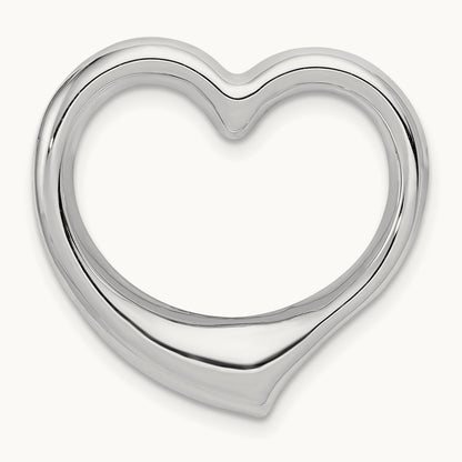 Heart Hollow Pendant Slide, 14K White Gold