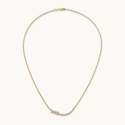 Fashion Hearts Bar Necklace, 0.25 ct tw Lab-Grown Diamond — 14K Yellow Gold