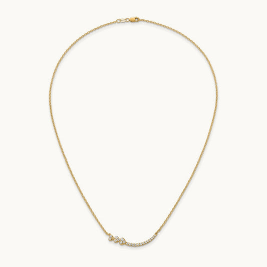 Fashion Hearts Bar Necklace, 0.25 ct tw Lab-Grown Diamond — 14K Yellow Gold