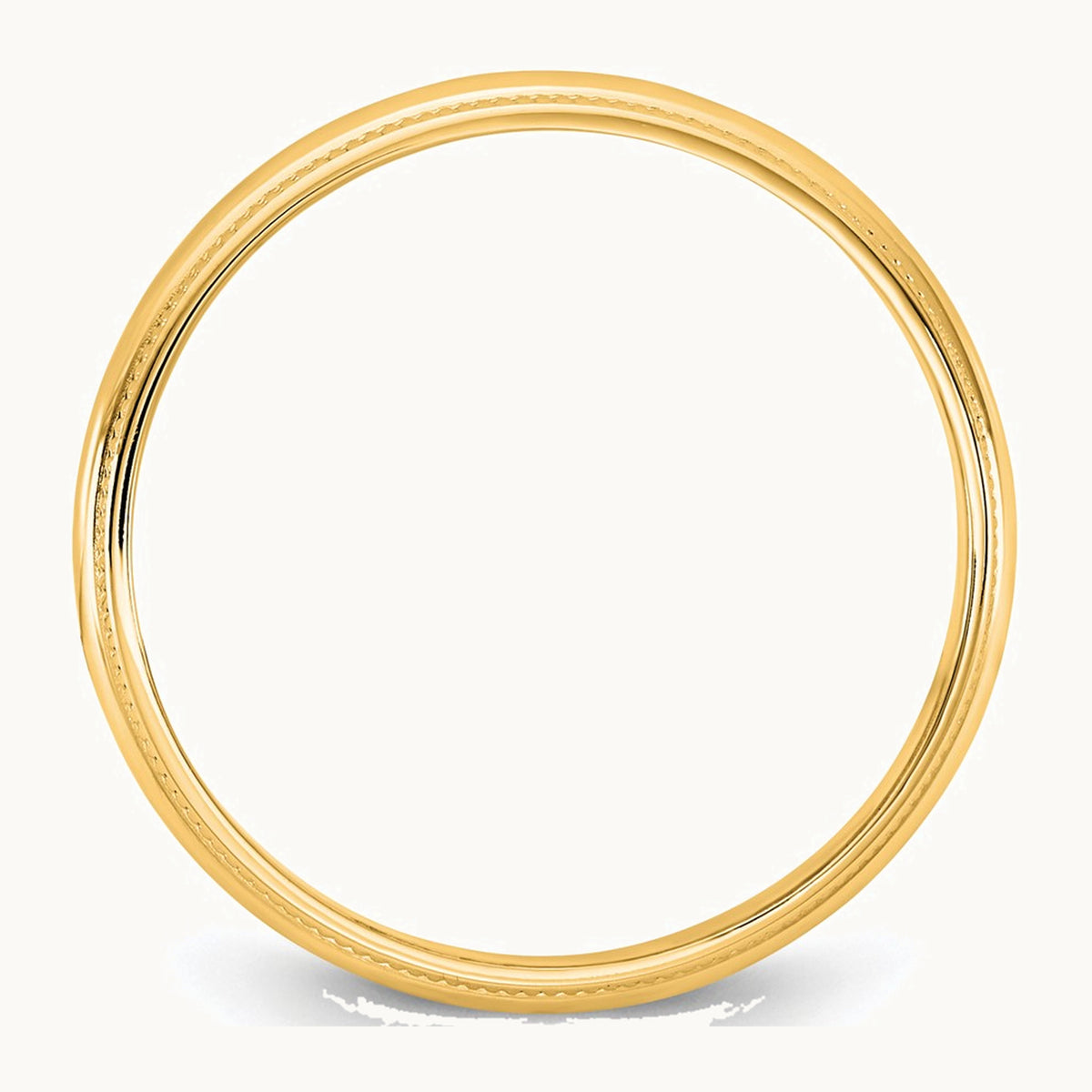 Lightweight Milgrain Half Round Band — 10K Yellow Gold, 3.5mm