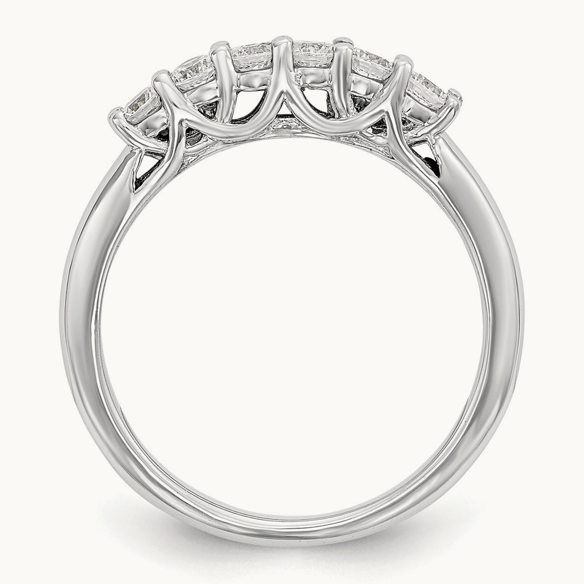 6-Stone Diamond Band, 14K White Gold