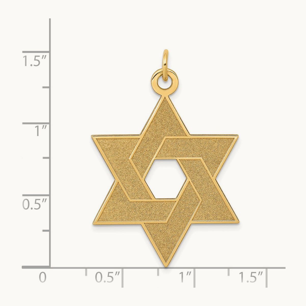 Laser Designed Star of David Pendant — 14K Yellow Gold, 41mm