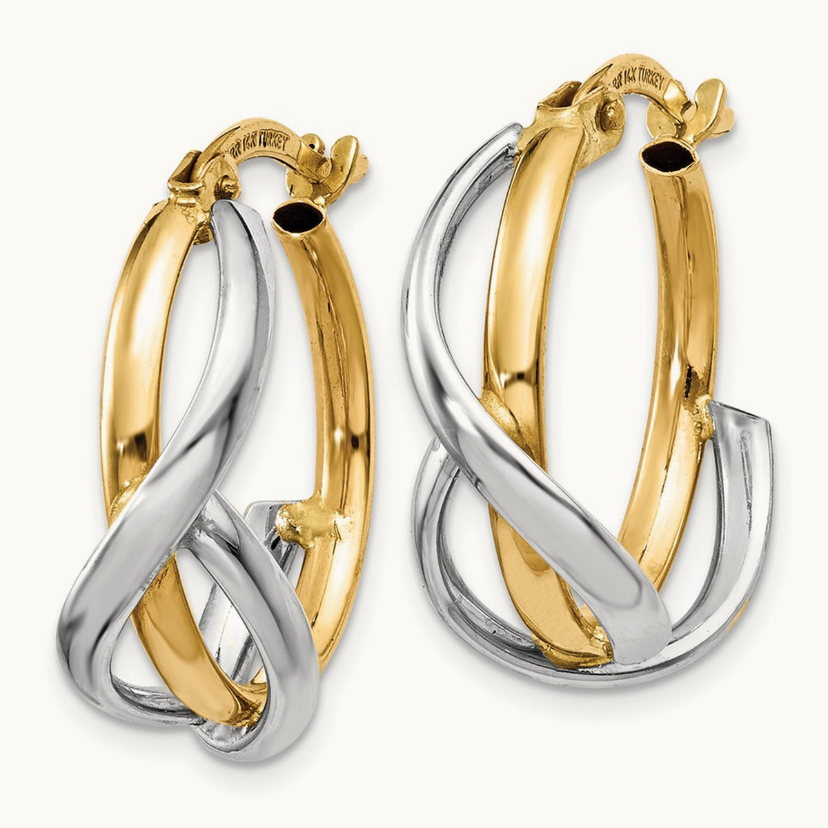 Polished Twisted Hoop Earrings — 20mm