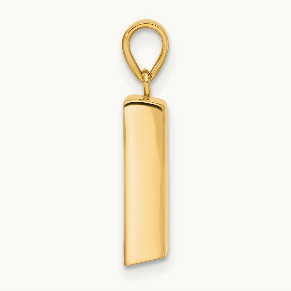 Polished Gold Bar Pendant, 14K
