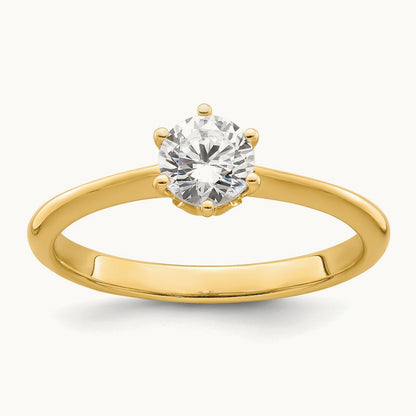 Polish 1/2ct Round Leaf Design Semi-Mount Dia Ring, 14K