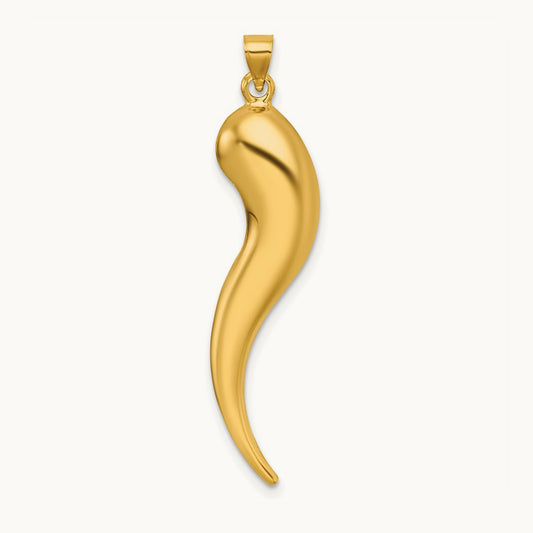 Polished Hollow Italian Horn Pendant — 41mm