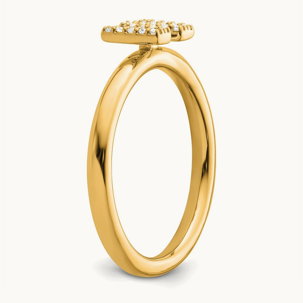Stackable Diamond Ring — 14K Yellow Gold, W