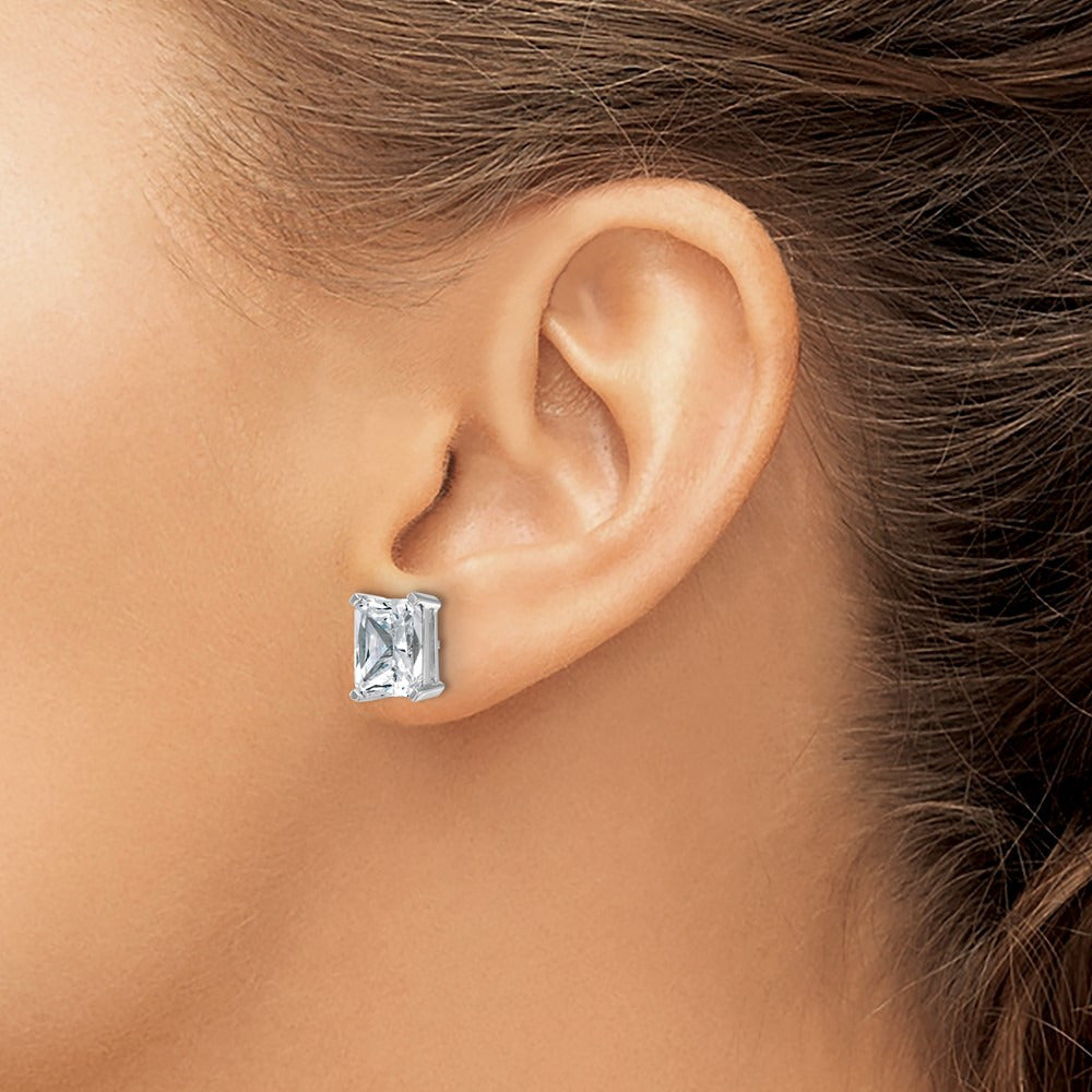 Radiant Four-Prong Stud Earrings, 0.50-6.00 ct tw Lab-Grown Diamond — 6 ct, 14K White Gold