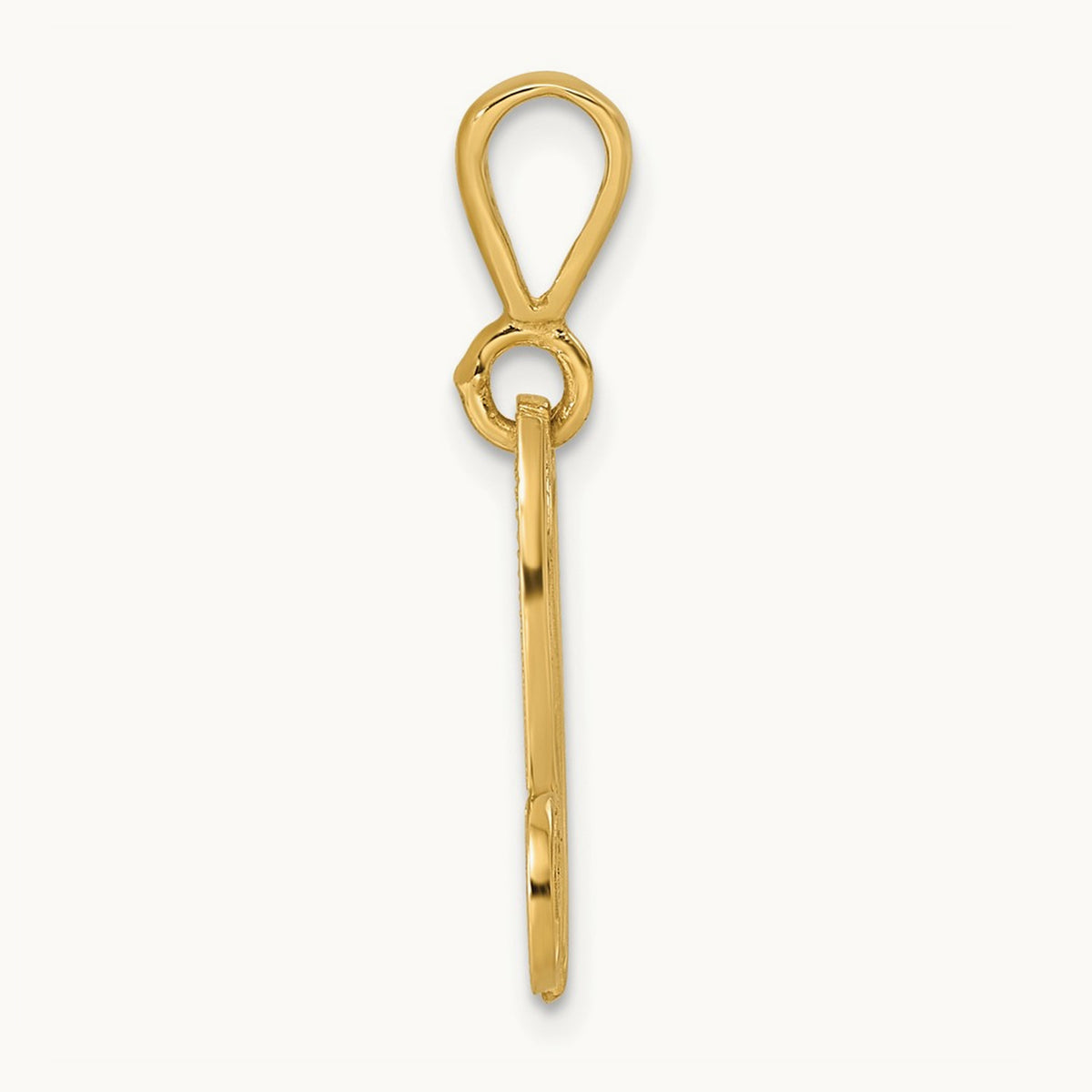Polished Script Filigree Initial Pendant — N