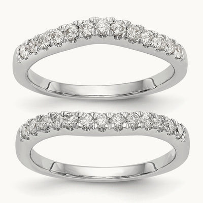 Set of 2 Diamond Bands, 14K White Gold
