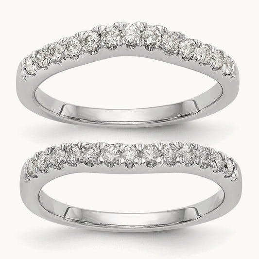 Set of 2 Diamond Bands, 14K White Gold