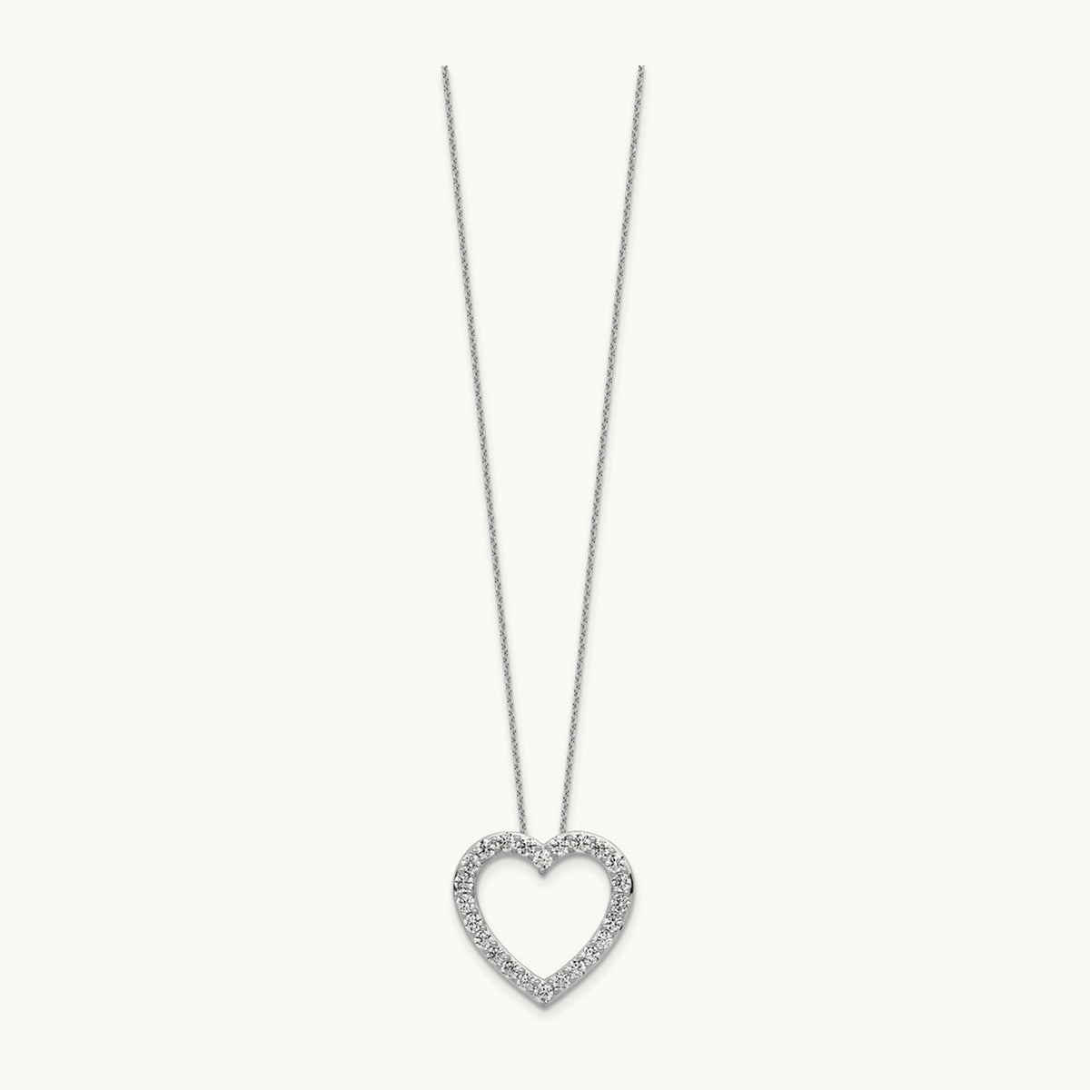 Heart Necklace, 1.25 ct tw Lab-Grown Diamond — 14K White Gold