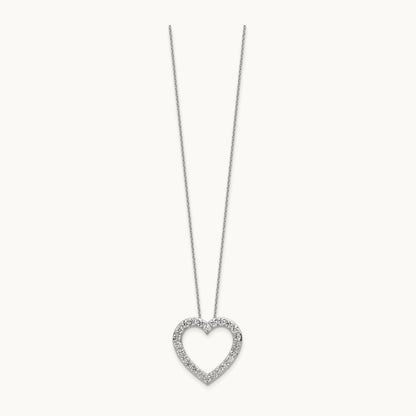 Heart Necklace, 1.25 ct tw Lab-Grown Diamond — 14K White Gold