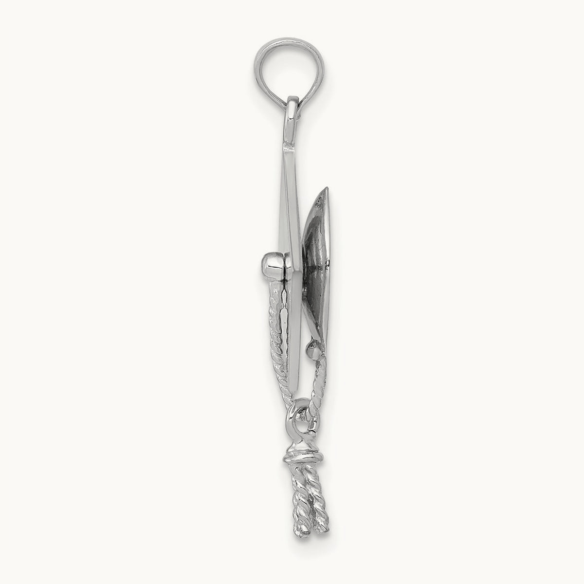3-D Graduation Cap with Moveable Tassle Charm — 14K White Gold