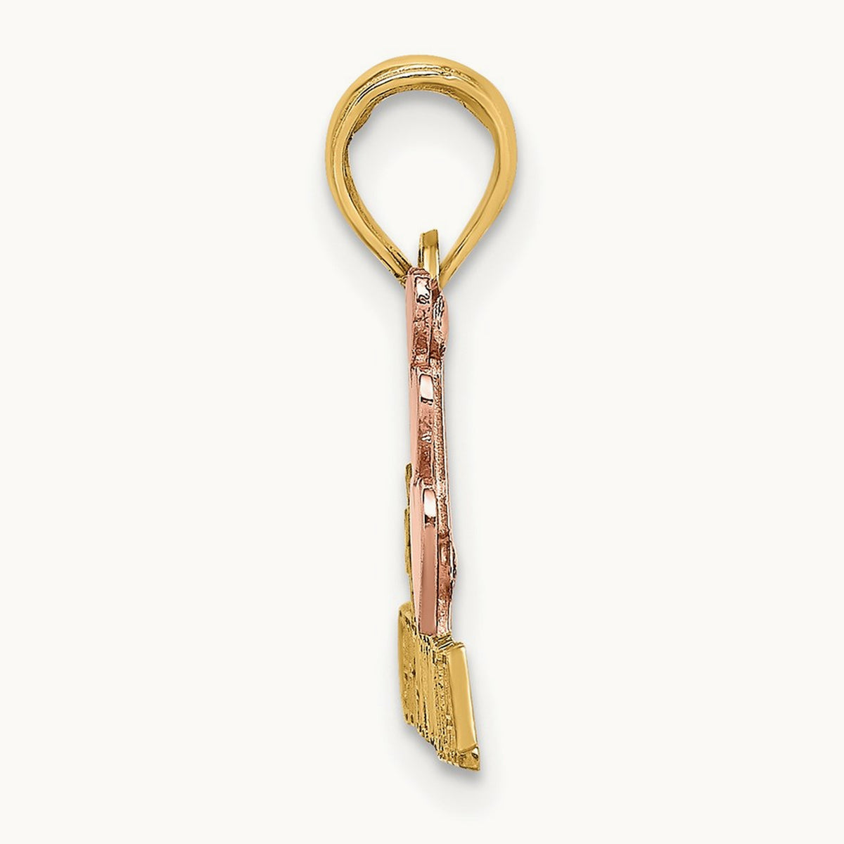 #1 GRANDMA w/ Three Hearts Charm, 14K Two-tone